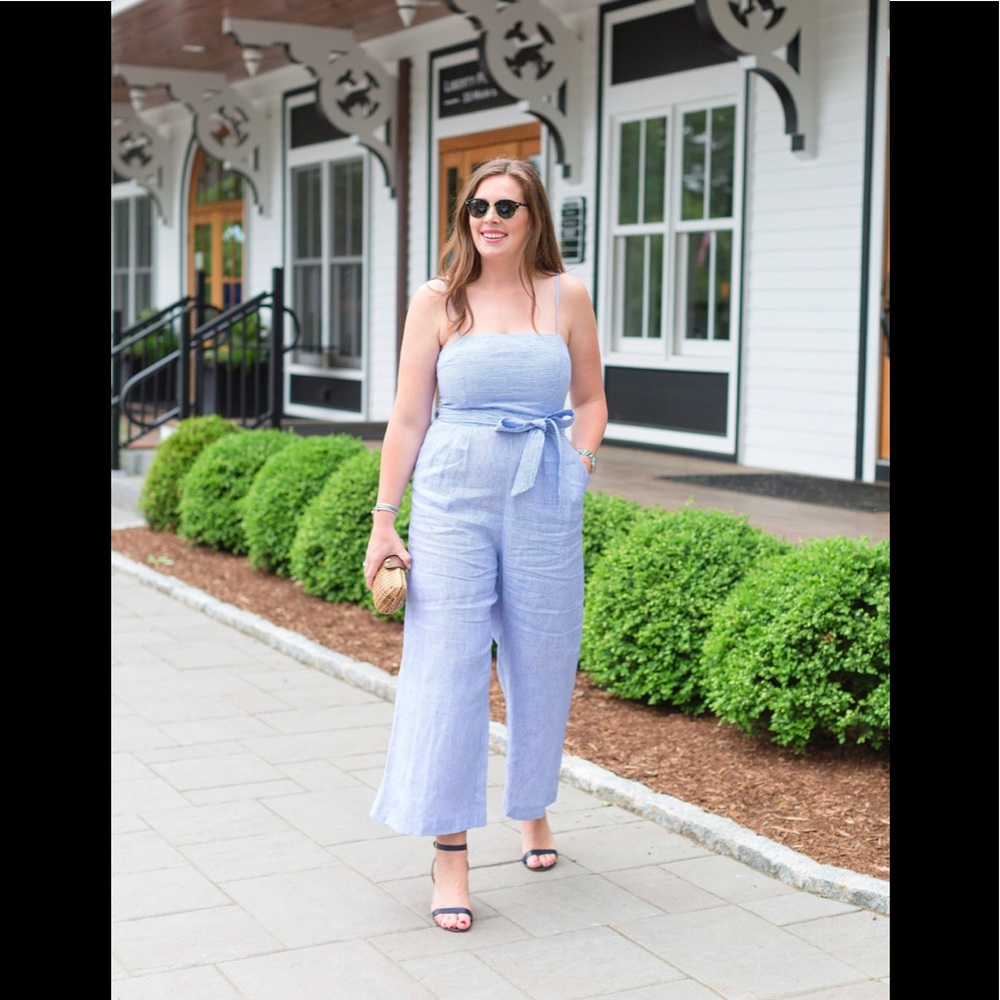 J. Crew spaghetti strap seersucker jumpsuit